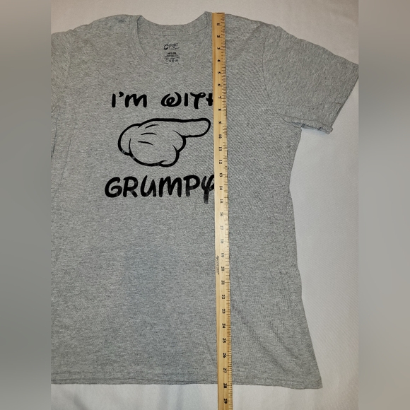 I'm With Grumpy T Shirt Womens Large Gray Short Sleeve - Picture 7 of 8